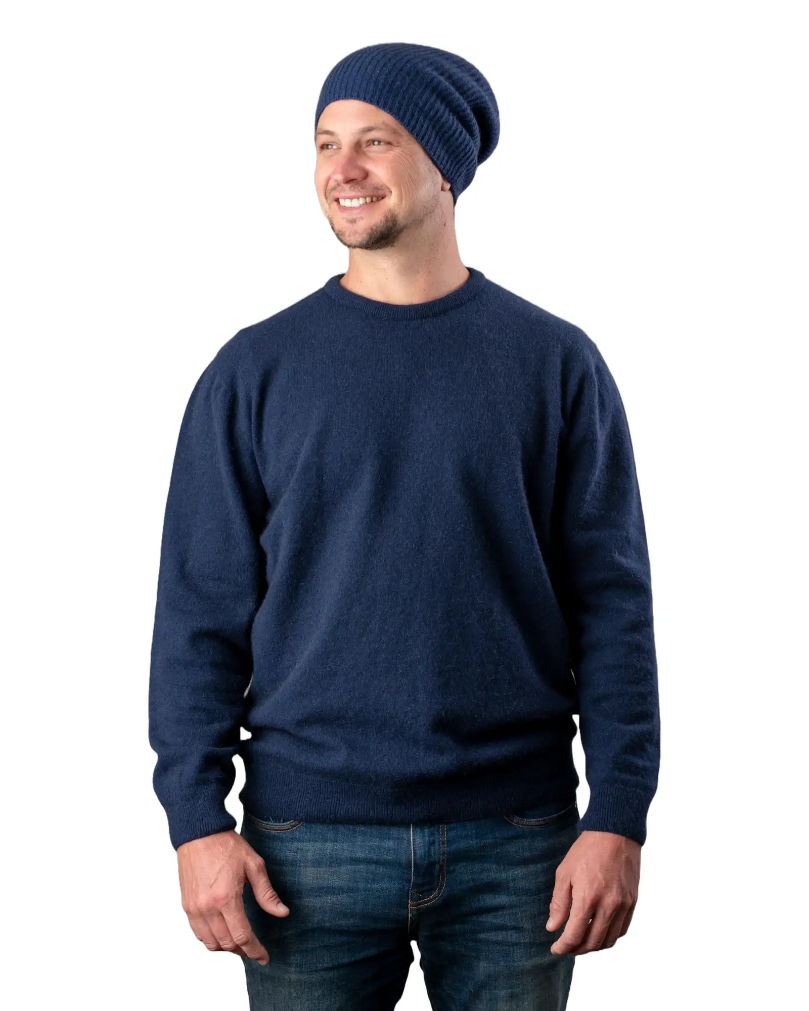 Weekend Offers You Can't Ignore Twilight Blue Men's Possum Merino Crew Neck Sweater - NB120
