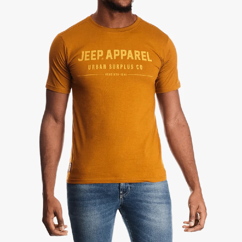 Jeep Mens Fashion Short Sleeve Tee Dark Mustard