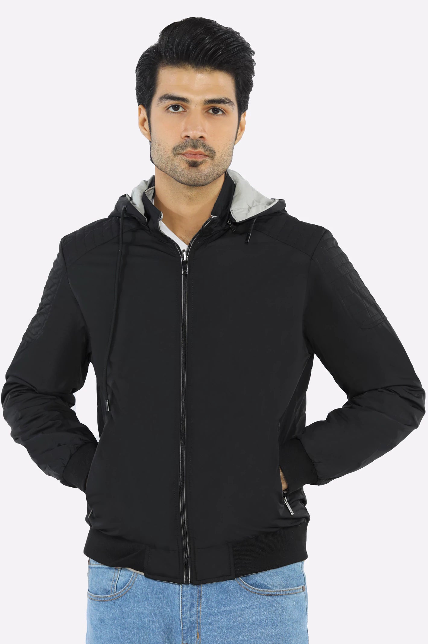 Men’s Black Reversible & Detachable Hoodie