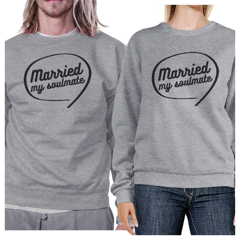 Weekend Specials to Celebrate Married My Soulmate Matching Couple Grey Sweatshirts