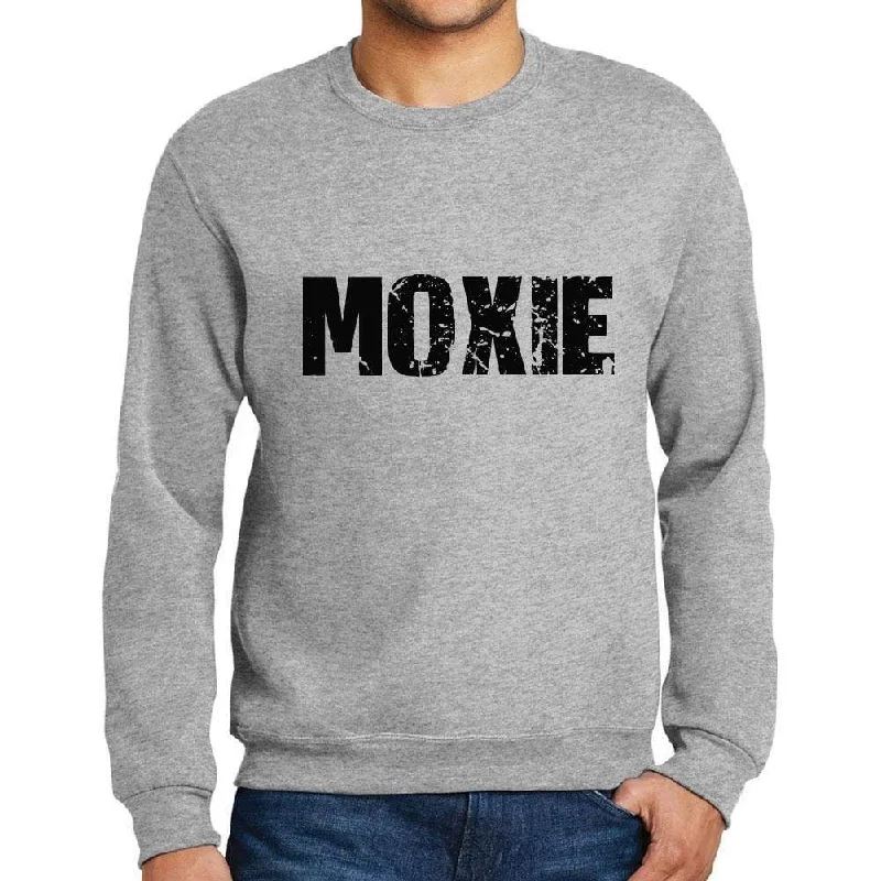 Men's Printed Graphic Sweatshirt Popular Words MOXIE Grey Marl