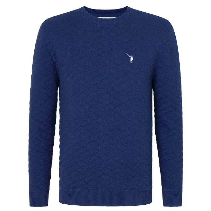 NLU + H&B Diamond Knit Sweater | Heathered Atlantic