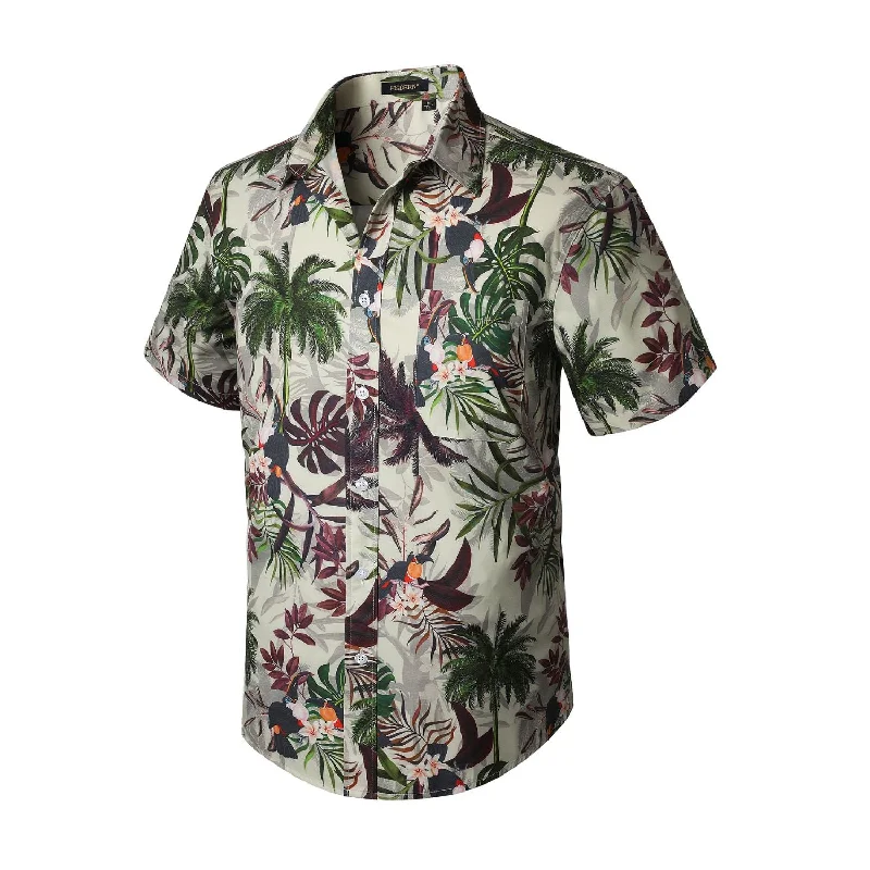 Best Choice Hawaiian Tropical Shirts with Pocket - BEIGE