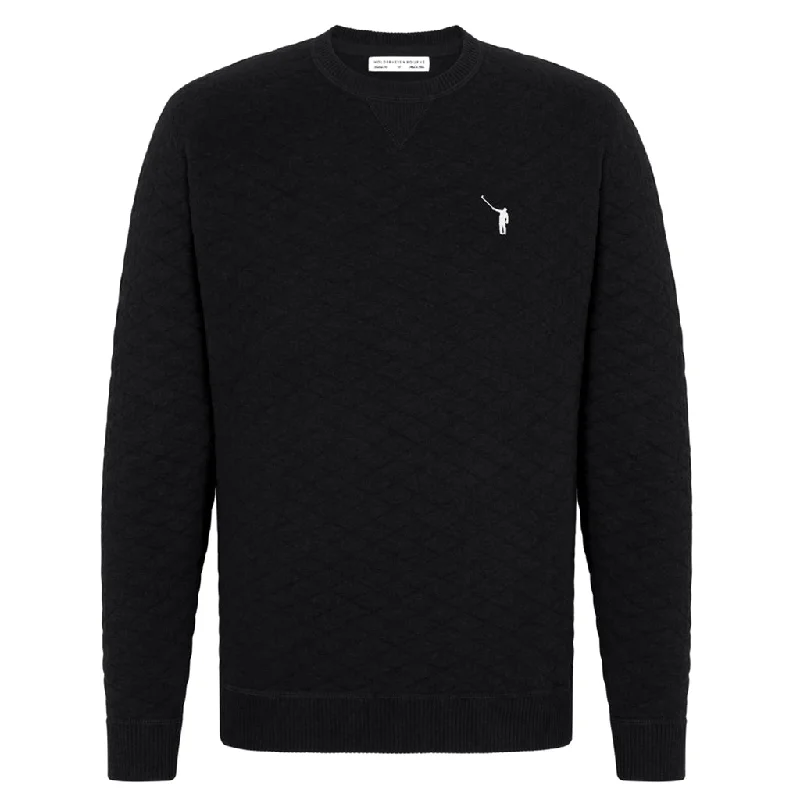 NLU + H&B Diamond Knit Sweater | Black with White Wayward Drive