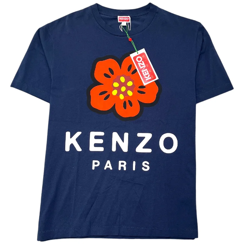 Weekend Sale: Don't Miss Out Men's Flower Logo Print T-Shirt Navy Size L