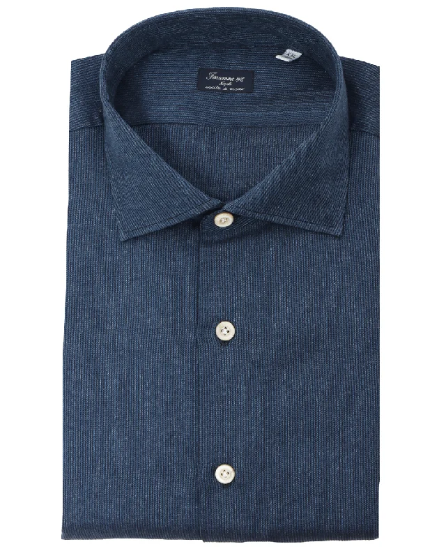 Deep Indigo Brushed Jacquard Sportshirt