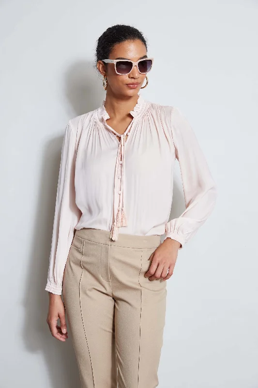 Weekend Savings Galore T-Tahari Tie Neck Airflow Shirt