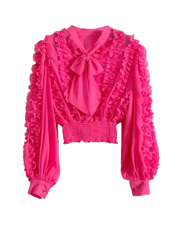 Weekend Specials to Celebrate Ruffle Tie Neck Top