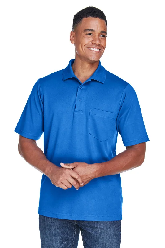 Core 365 Mens Origin Performance Moisture Wicking Short Sleeve Polo Shirt w/ Pocket - True Royal Blue