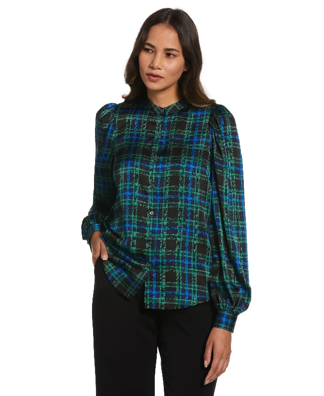 Weekend Deals That Wow Plaid Print Blouse