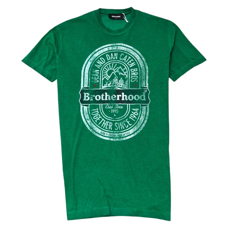 Men's Logo Print T-Shirt Green Size L