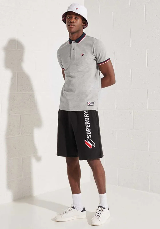 Today's Special Superdry Sportstyle Twin Tipped Polo Shirt, Grey Marl