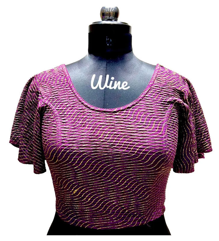 Massive Deal Women's Wine Colour Foil Lining Readymade Blouse