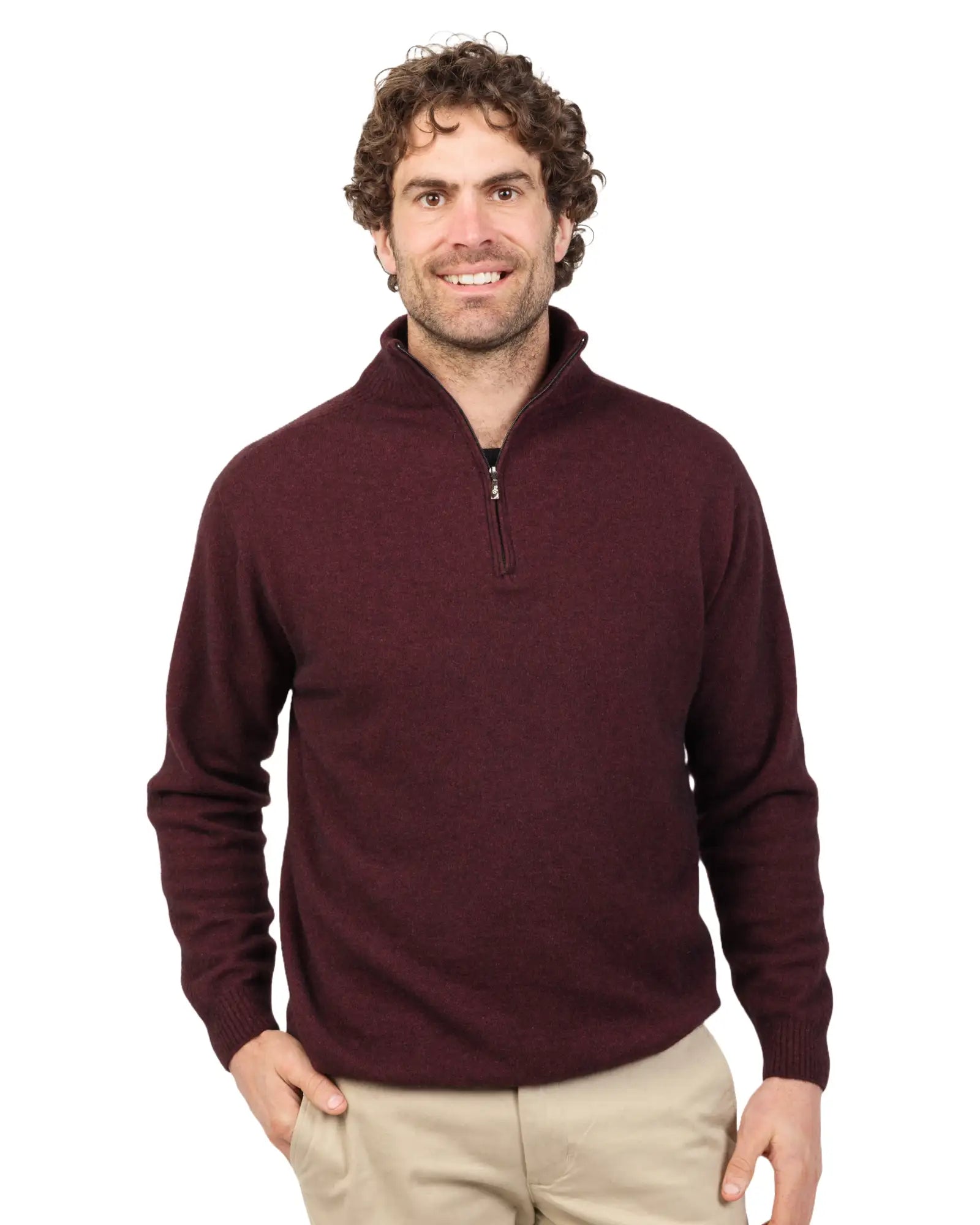Weekend Sale: Don't Miss Out Shiraz Lightweight Half Zip Merino Sweater - NB336