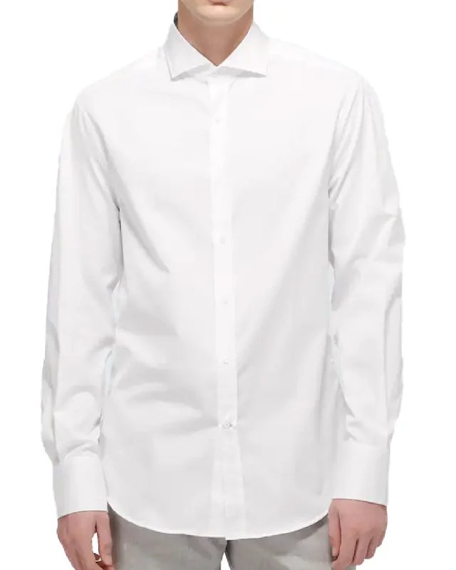 Year-End Sale White Basic Fit Sport Shirt