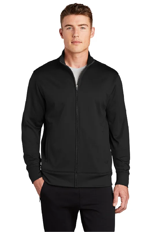 Weekend Offers That Dazzle Sport-Tek Mens Sport-Wick Moisture Wicking Fleece Full Zip Sweatshirt w/ Pockets - Black