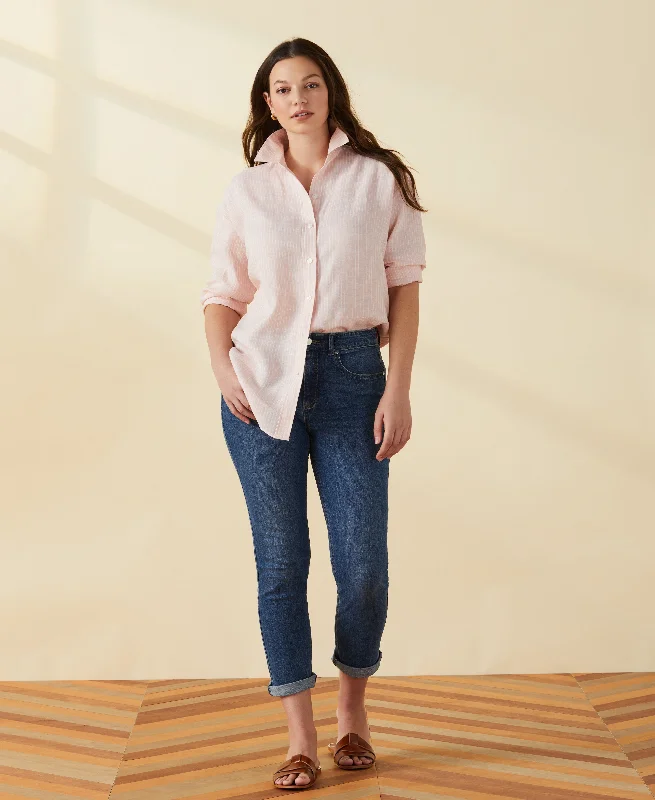Exclusive Offer Petite Striped Easy Linen Shirt