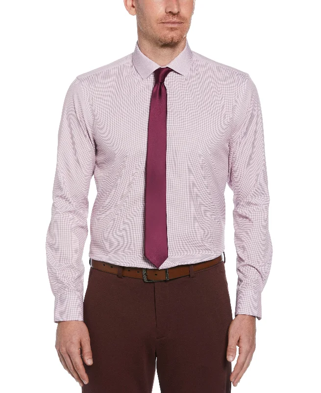 Crazy Savings Slim Fit Button-Down Stretch Gingham Dress Shirt