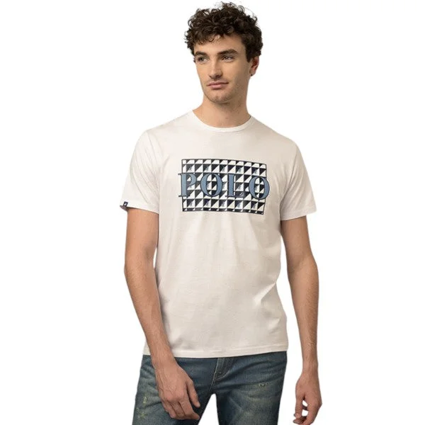 Overstock Clearance Polo Mens Logo Printed Short Sleeve Tee White