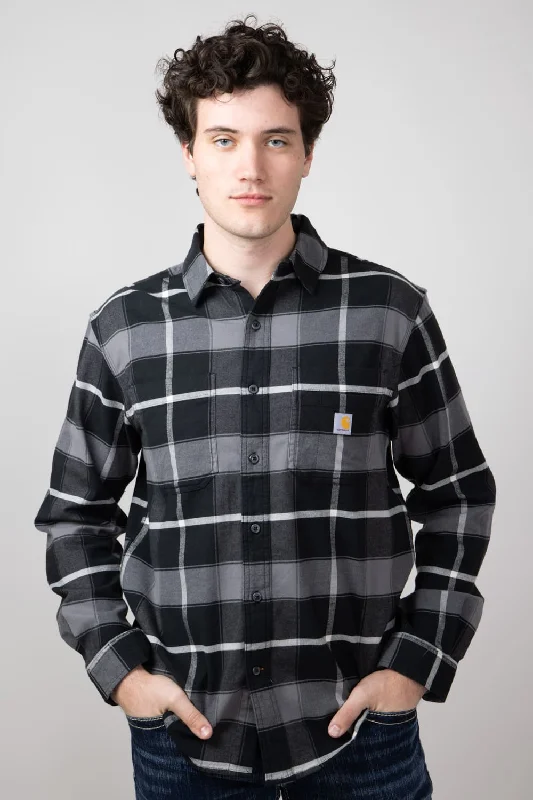 Carhartt Rugged Flex Midweight Flannel Shirt for Men in Black | 106352-N04-BLK