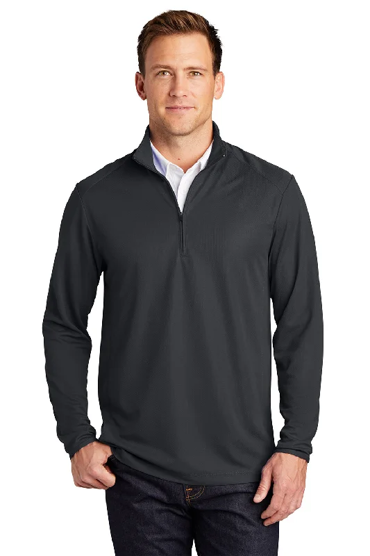 Unmissable Offer Port Authority Mens Moisture Wicking 1/4 Zip Sweatshirt - Battleship Grey