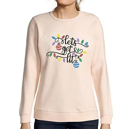 Weekend Bargains Just for You Ultrabasic - Femme Graphique Lets Get Lit Sweatshirt Action de Grâces Xmas Cadeau Idées Tee Rose Crémeux