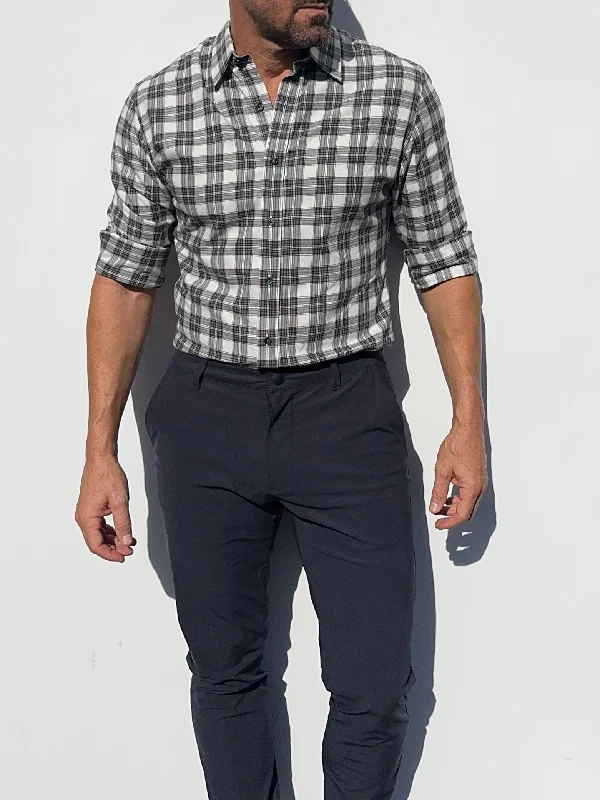 Overstock White, Black & Brown Plaid Flannel- Small Batch Series