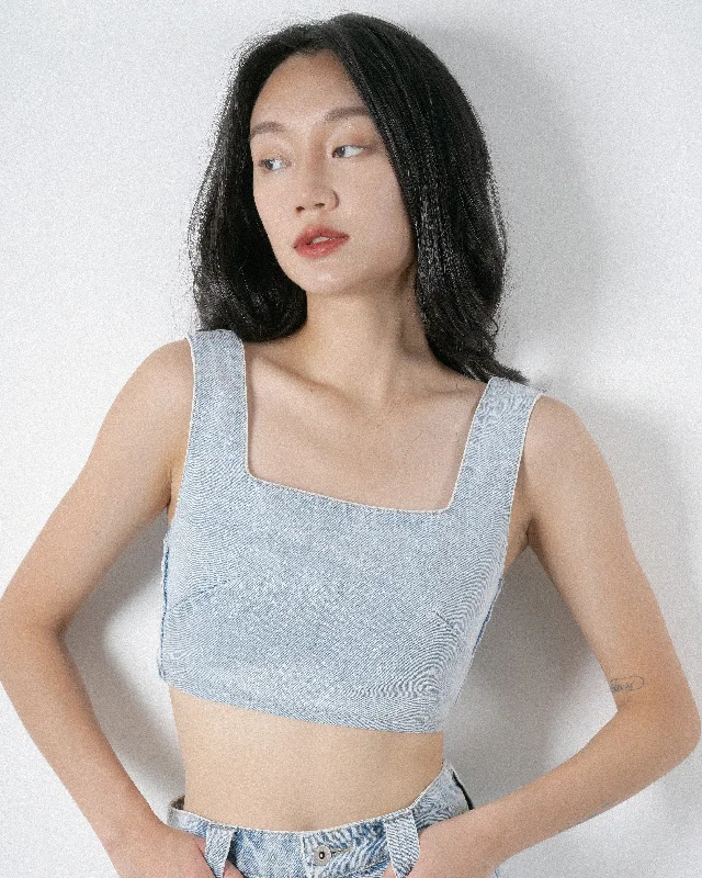 Today's Deal Denim Crop Tank Top (Denim)