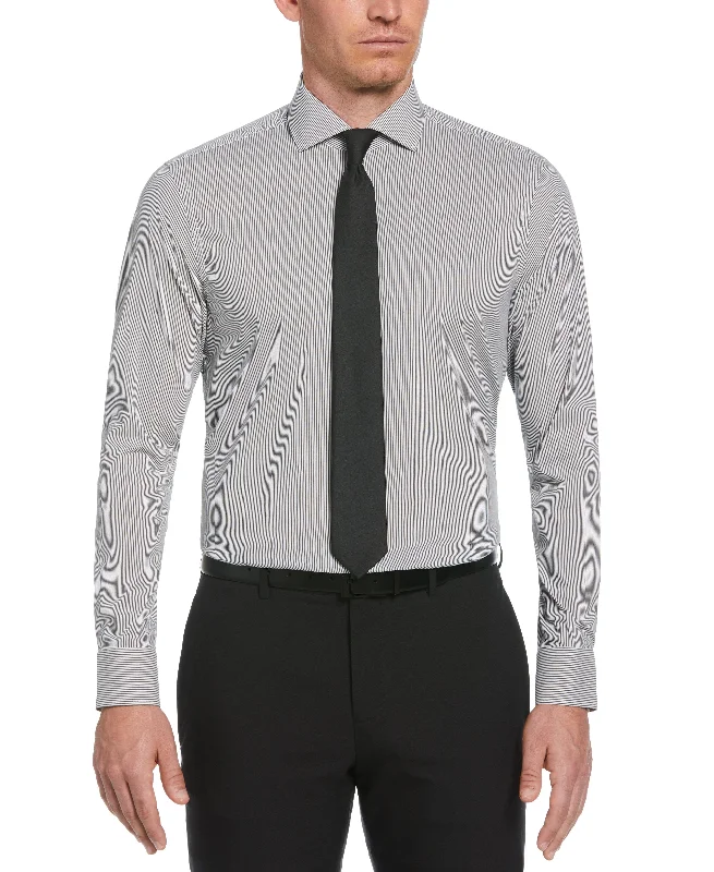 Slim Fit Striped Print Dress Shirt