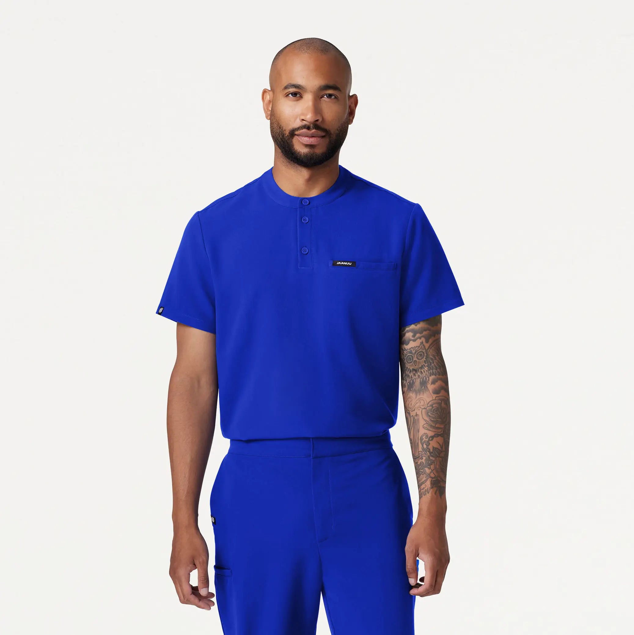 Unbeatable Prices Jaanuu Men's Reeve Henley Scrub Top - Electric Blue