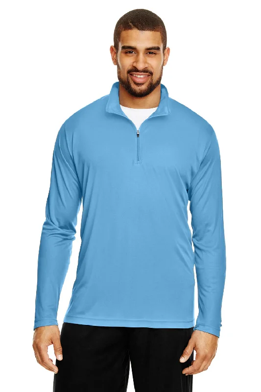 Weekend Savings Galore Team 365 Mens Zone Performance Moisture Wicking 1/4 Zip Sweatshirt - Light Blue