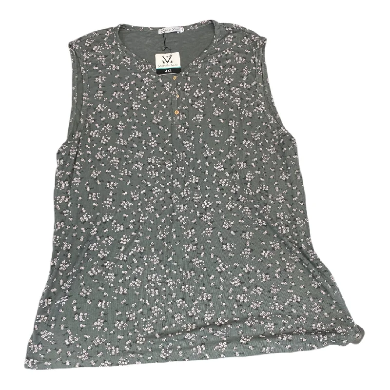 Weekend Bargains to Indulge In Top Sleeveless By Cmc In Grey & Pink, Size: 4x