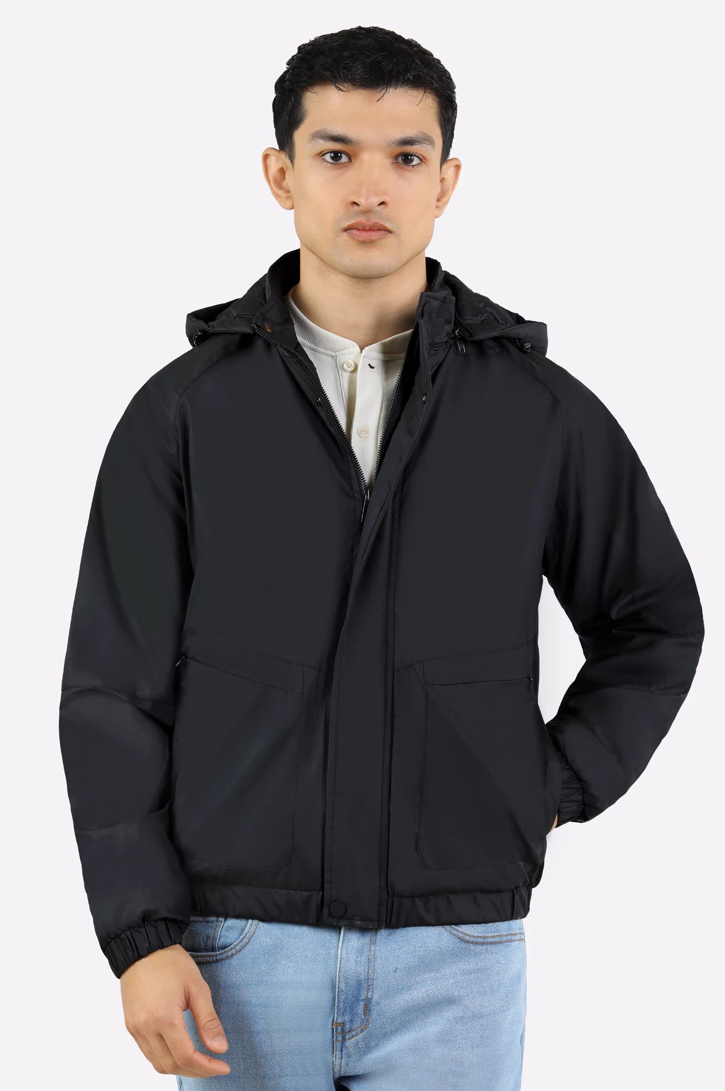 Men’s Black Detachable Hoodie