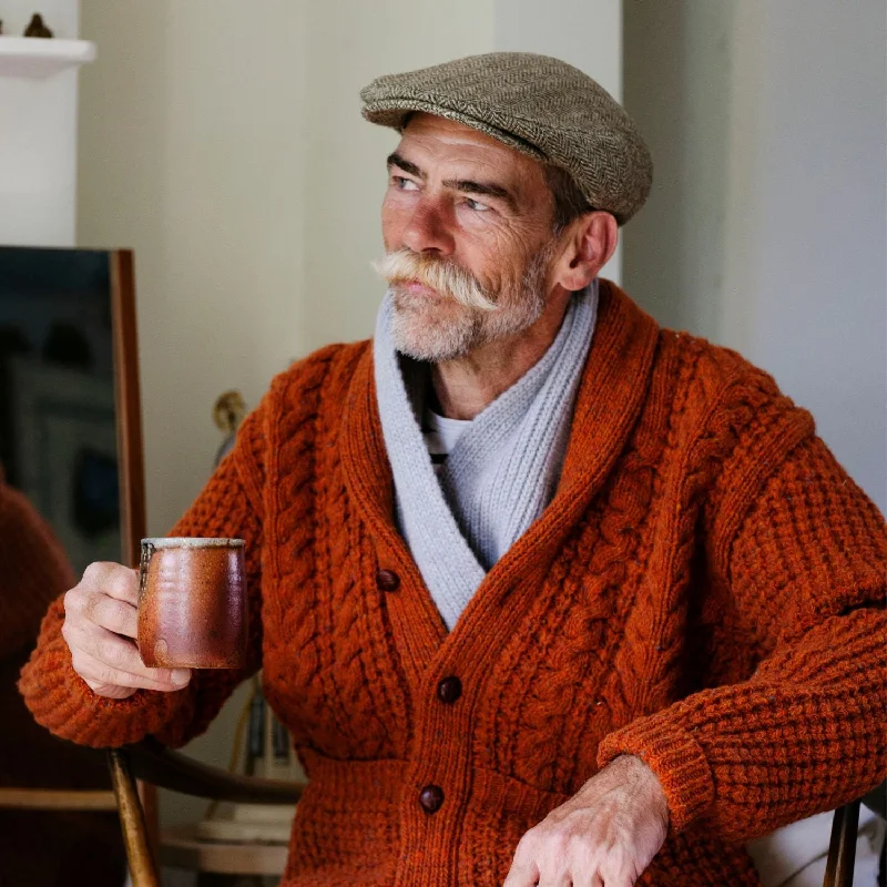 Savings Galore Men's Cable Donegal Wool Cardigan