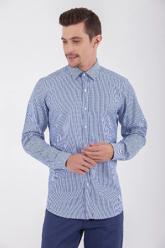 Weekend Bargains to Savor Regular Fit Long Sleeve Cotton Navy Dress Shirt
