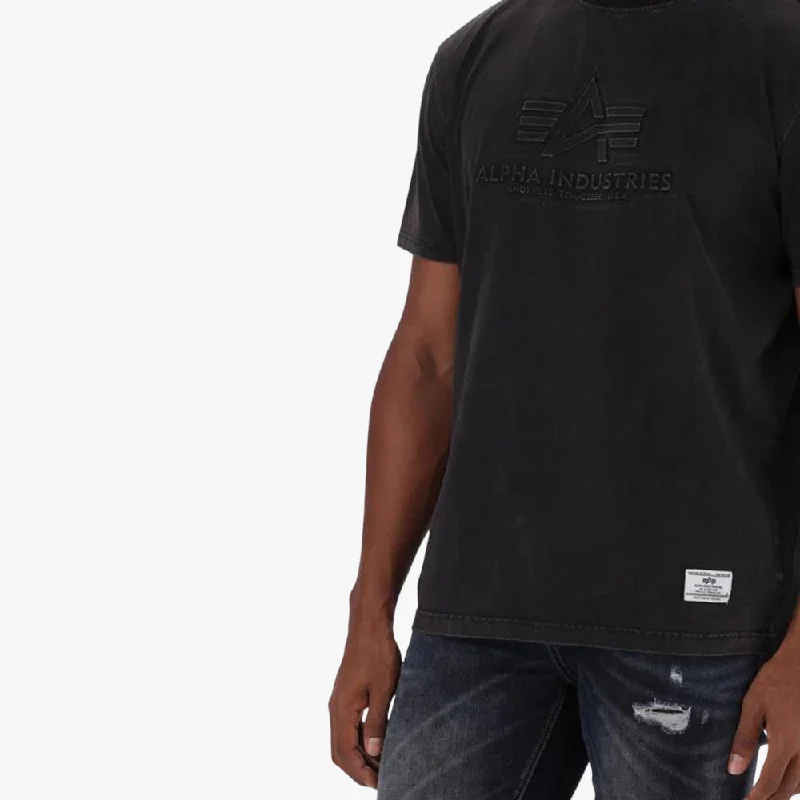 Quick Sale Alpha Industries Acid Wash Short Sleeve Tee Black