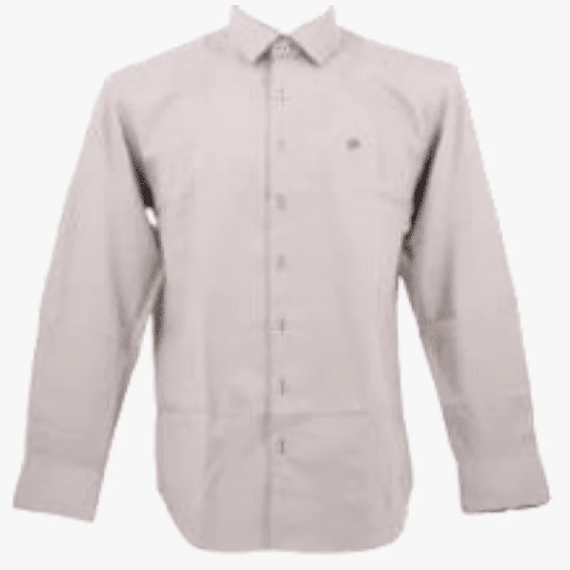 Weekend Offers That Delight Pierre Cardin Mens Plain Stretch Long Sleeve Shirt Light Grey