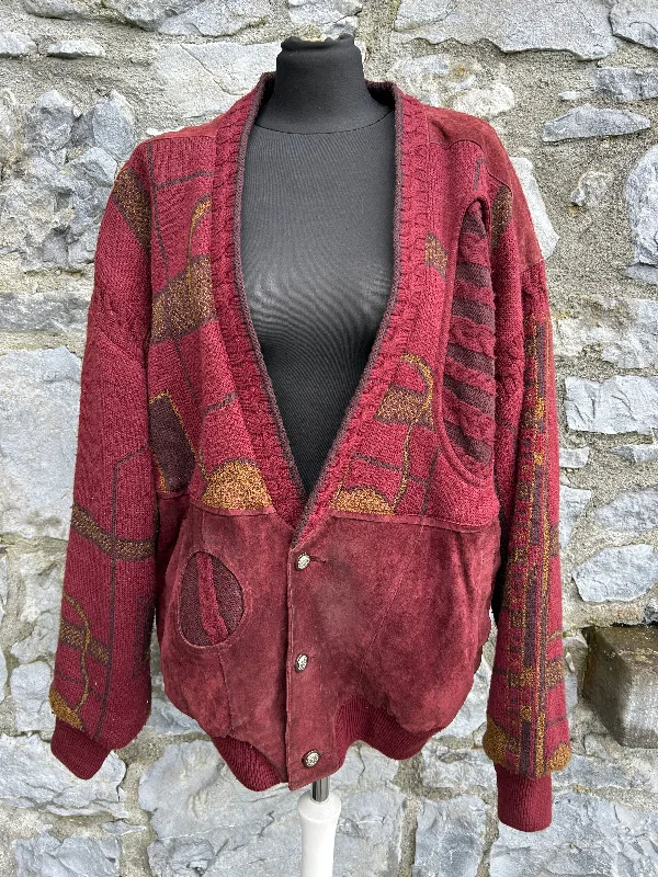 Today’s Deal 90s suede and knit maroon cardigan XL