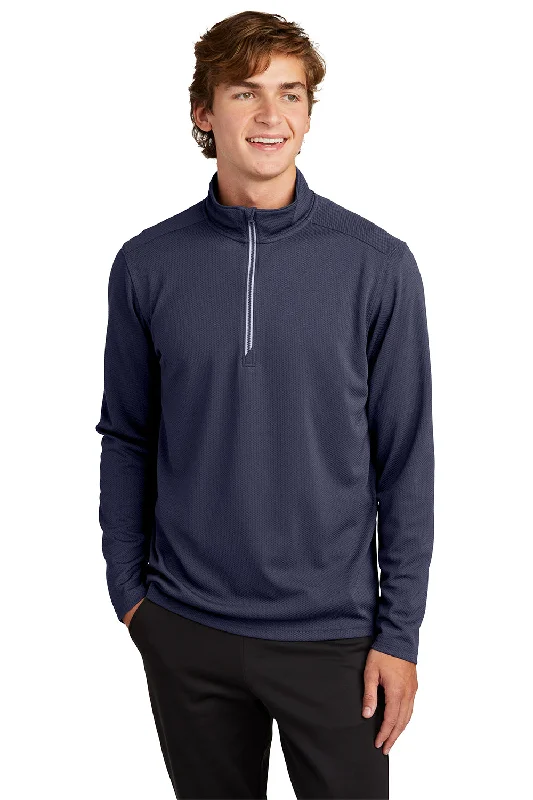 Sport-Tek Mens Sport-Wick Moisture Wicking 1/4 Zip Sweatshirt - True Navy Blue