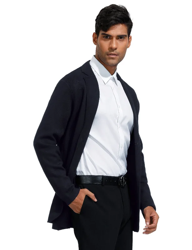 Super Deal Men's Cardigan Sweater Shawl Collar Two Button Down Knit Blazer Jacket Knitwear