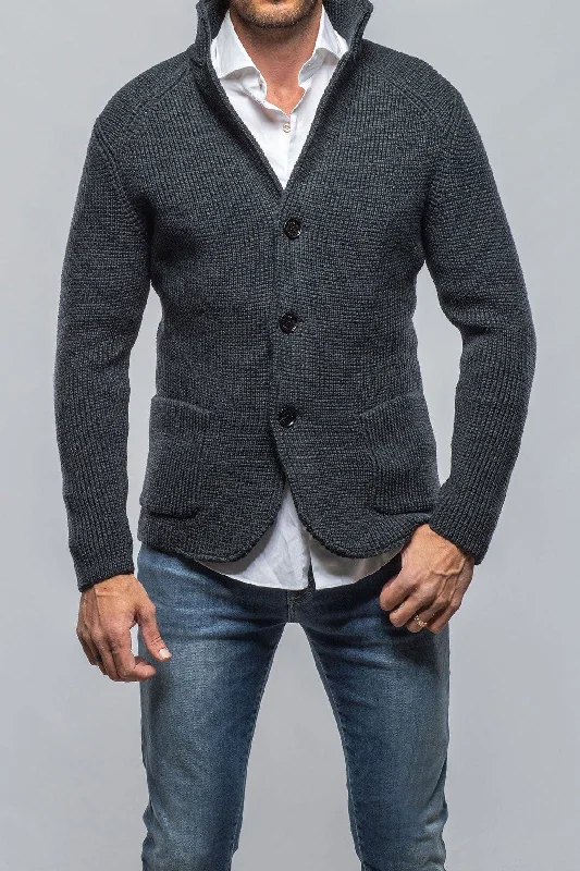 Tuscan Sweater Jacket In Olive Navy