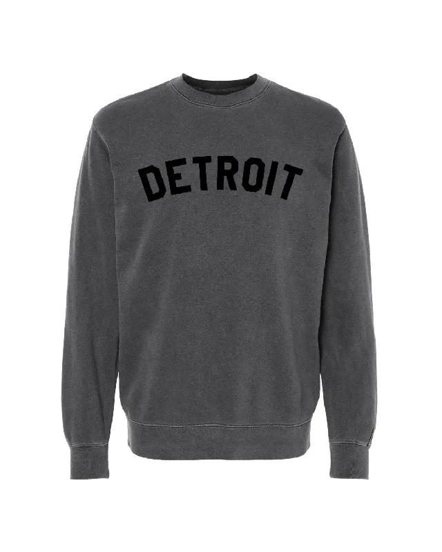 Ink Detroit - Pigment-Dyed Crewneck Sweatshirt - Black