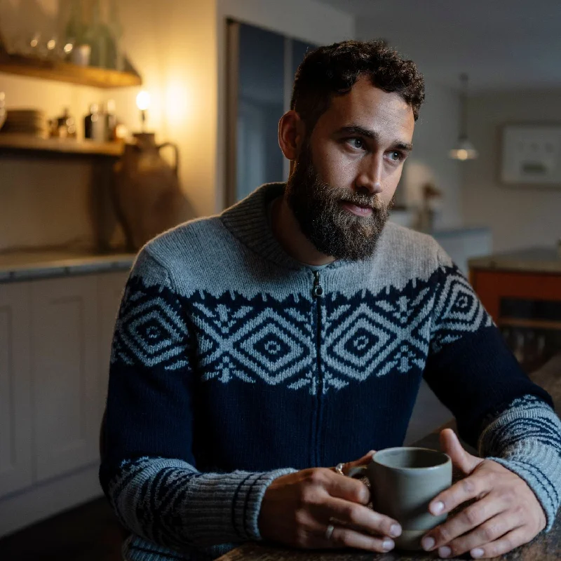 Huge Discounts Men's Zip Front Fair Isle Bomber Jacket