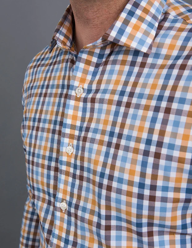 Weekend Deals That Dazzle Performance Twill - Navy and Camel Multi Tattersall