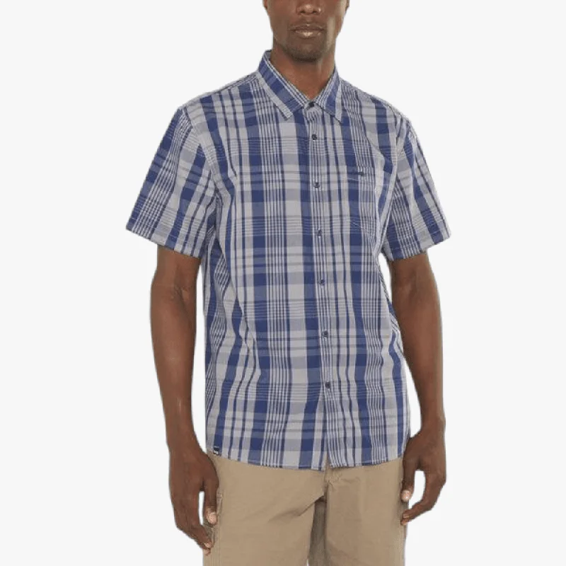 Weekend Deals to Make You Happy Jeep Mens Casual Check Short Sleeve Shirt Navy Grey