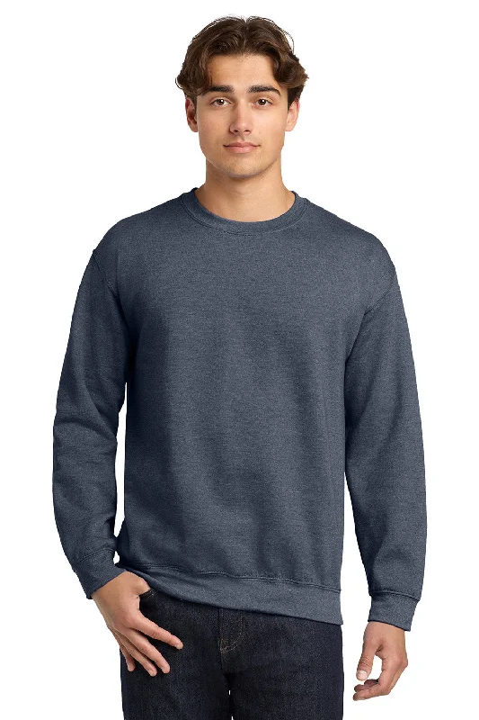 Weekend Discounts to Enjoy Gildan Mens Pill Resistant Fleece Crewneck Sweatshirt - Heather Dark Navy Blue