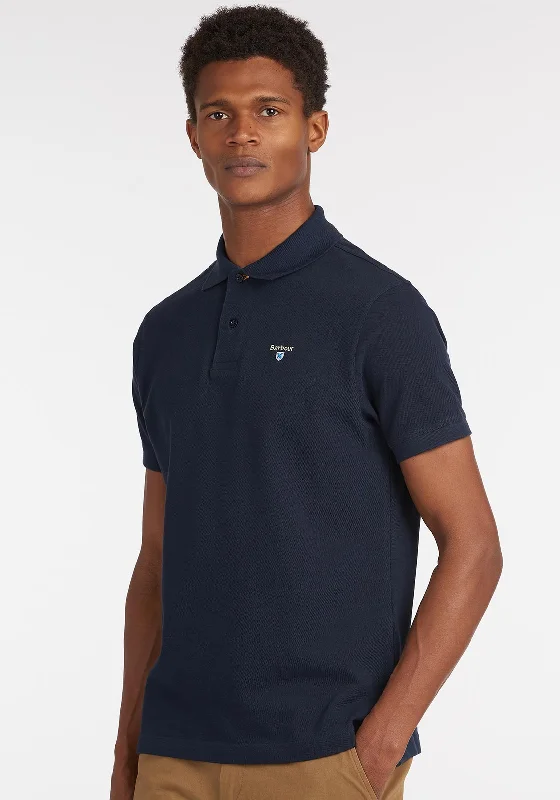 Barbour Men's Tartan Contrast Pique Polo Shirt, New Navy