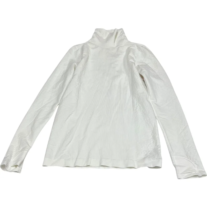 Can't Beat Athletic Top Long Sleeve Collar By Athleta In White, Size: S