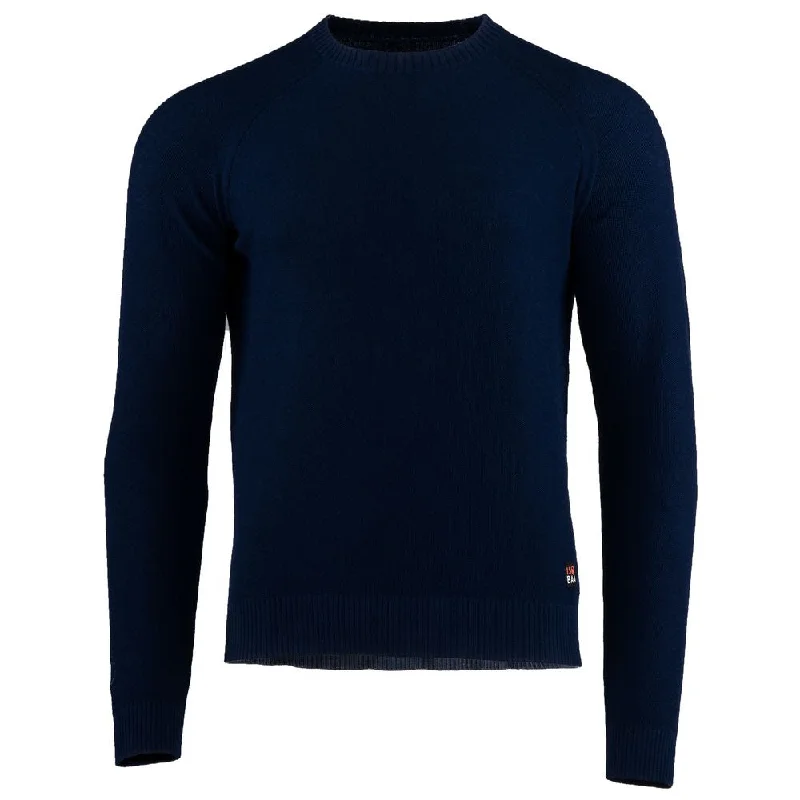 Year-End Deals Mens Merino Moss Stitch Sweater (Navy/Denim)