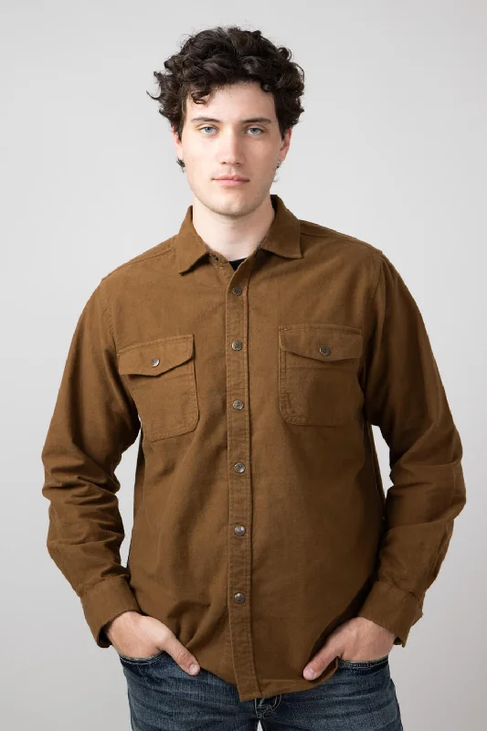 North River Suede Cotton Shirt for Men in Barn | NRM8057-BARN